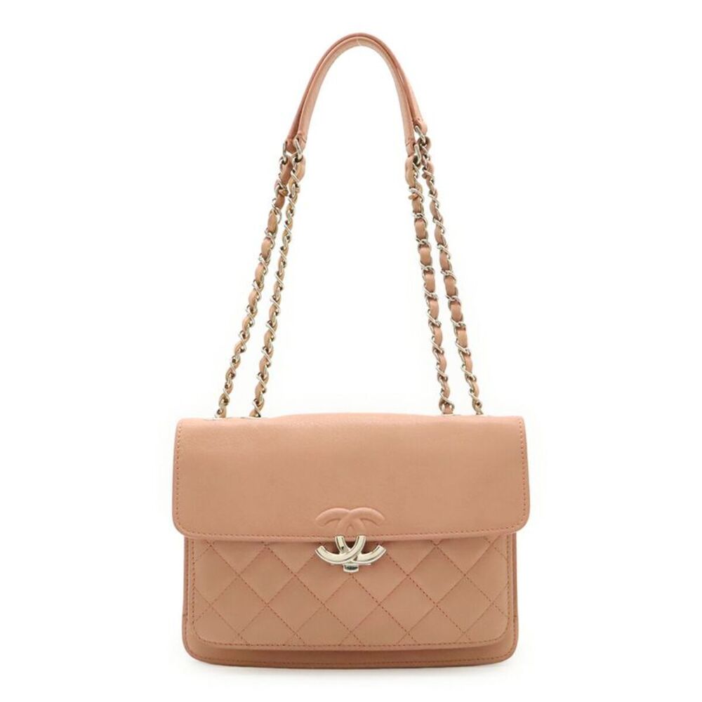 Chanel Leather Double Chain Shoulder Bag